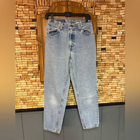 Vintage ‘97 Levi 950 Orange Relaxed fit Tapered short HR faded cotton denim sz7 - Picture 2 of 8